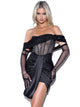 Black off shoulder corset satin dress, Miss Circle Fashion 2023, Toronto Ladies Fashion 2023, Toronto Blogger Style 2023