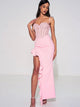 Maribel Pink Lace Maxi Corset Dress
