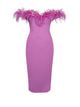 Siriano Fuchsia Feather Corset Dress