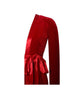 Gemma Classic Red Long Sleeve Low V Velvet Jumpsuit