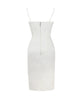 Cyrus White Satin Corset Dress with Crystals