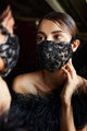 Rococo Beaded Couture Mask - Black Nude