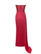 Addison Red Corset Crystal High Slit Maxi Gown
