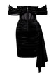 Serafina Black Draping Off Shoulder Corset Dress
