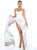 Jolie White Satin High Slit Corset Maxi Gown