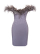 Siriano Grey Feather Corset Dress