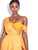 Aralyn Orange Silk Corset High Slit Pleated Maxi Gown