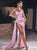 Addison Pink Corset Crystal High Slit Maxi Gown