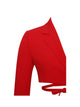 Red Lace Up Crop Top Blazer