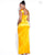 Gianna Yellow Satin Corset Maxi High Slit Dress