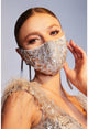 Rococo Beaded Couture Mask - Platinum