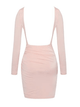 Diana Pink Long Sleeve Ruched Mini Bodycon Dress - Betty Glam Boutique